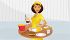 Une serveuse rapide 